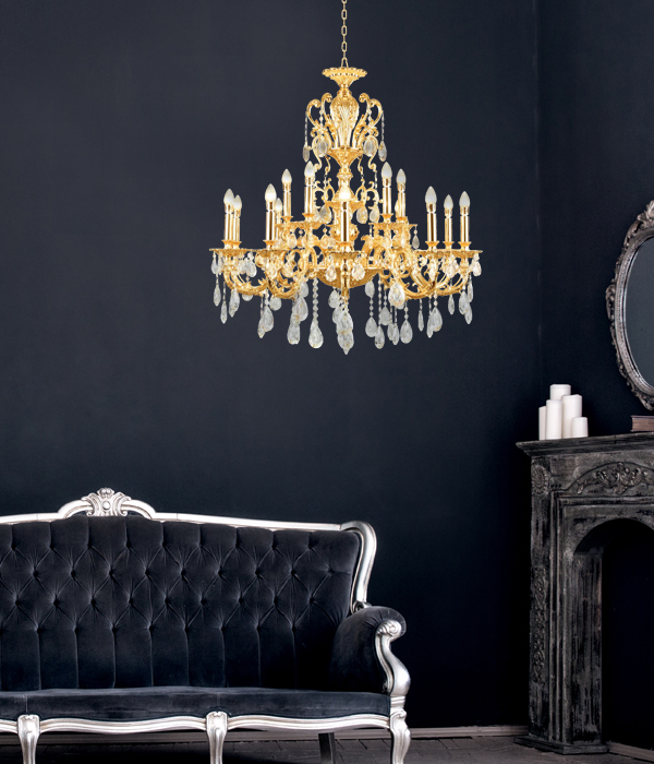 루카 15등 대형 샹들리에 골드 